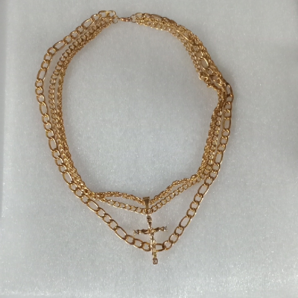 Men's 3 Strand Gold Tone Chain #A356